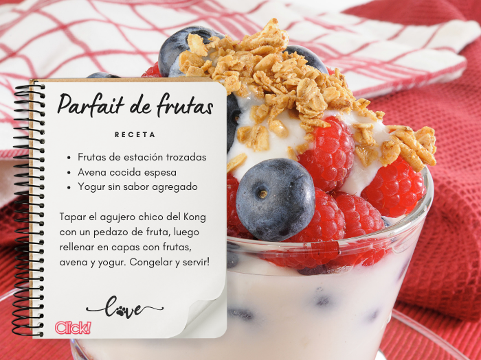 parfait receta kong, como congelar el juguete kong perros