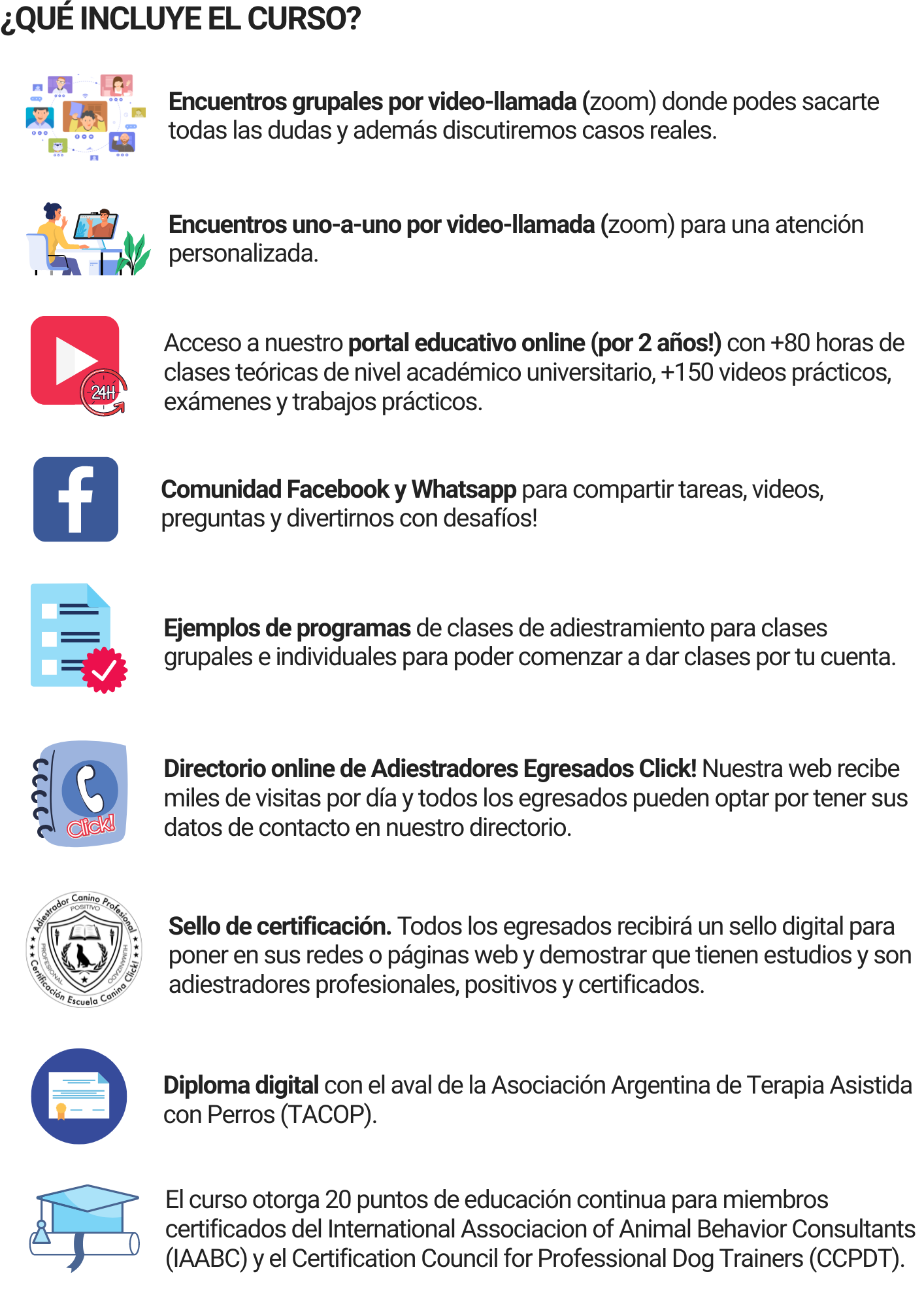que incluye curso 2023